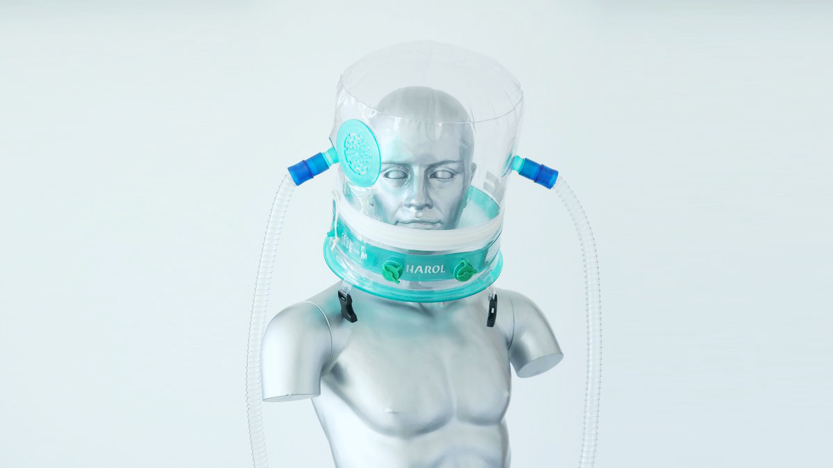 Casco CPAP per ventilazione non invasiva